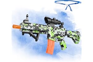 GLIOLMEIT Electric Gel Ball Toy- Automatic and Manual Models Splat Gel Toy with Goggles for Outdoor Playing(Green)