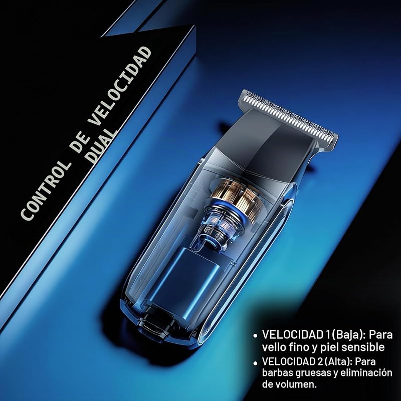 Afeitadora eléctrica 3 en 1 para hombre, kit de recortadora de viaje para hombres, recortadora de barba y cabello, recortadora de nariz y orejas (Azul Marino Metálico)