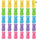 Xqumoi 30Pcs Easter Bunny Stud Earrings - Cute Rabbit Resin Stud Earrings with Hypoallergenic Stainless Steel Jewelry Small Colorful Candy Accessories Happy Easter Gift for Women
