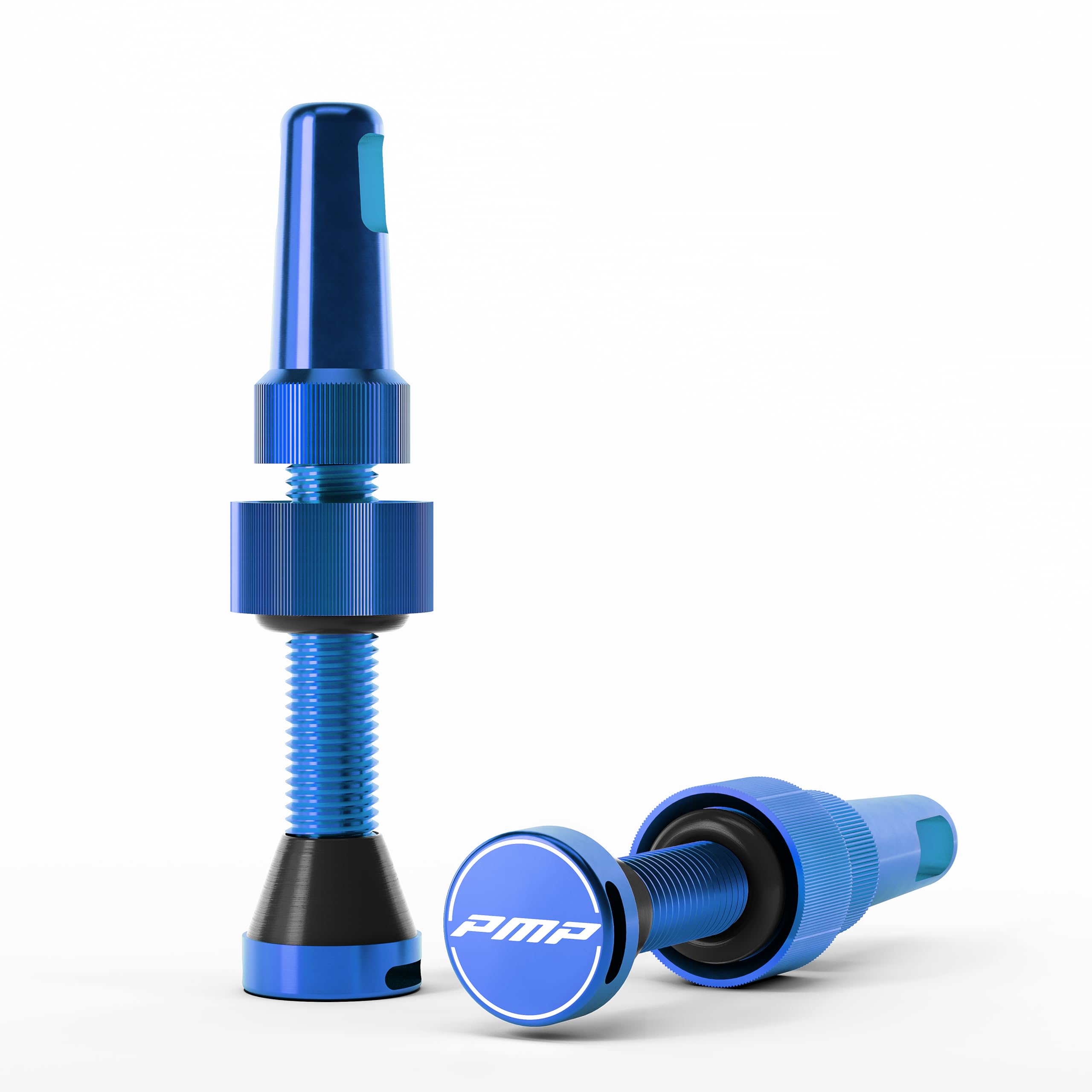 PMP Tubeless MTB Valves Universal: Conical Base, Tool-free Use, Core Removal Tool, Compatible with Foam Inserts, Standard Presta, 50mm