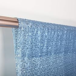Poise3EHome Baby Blue Sequin Backdrop Curtain, 2