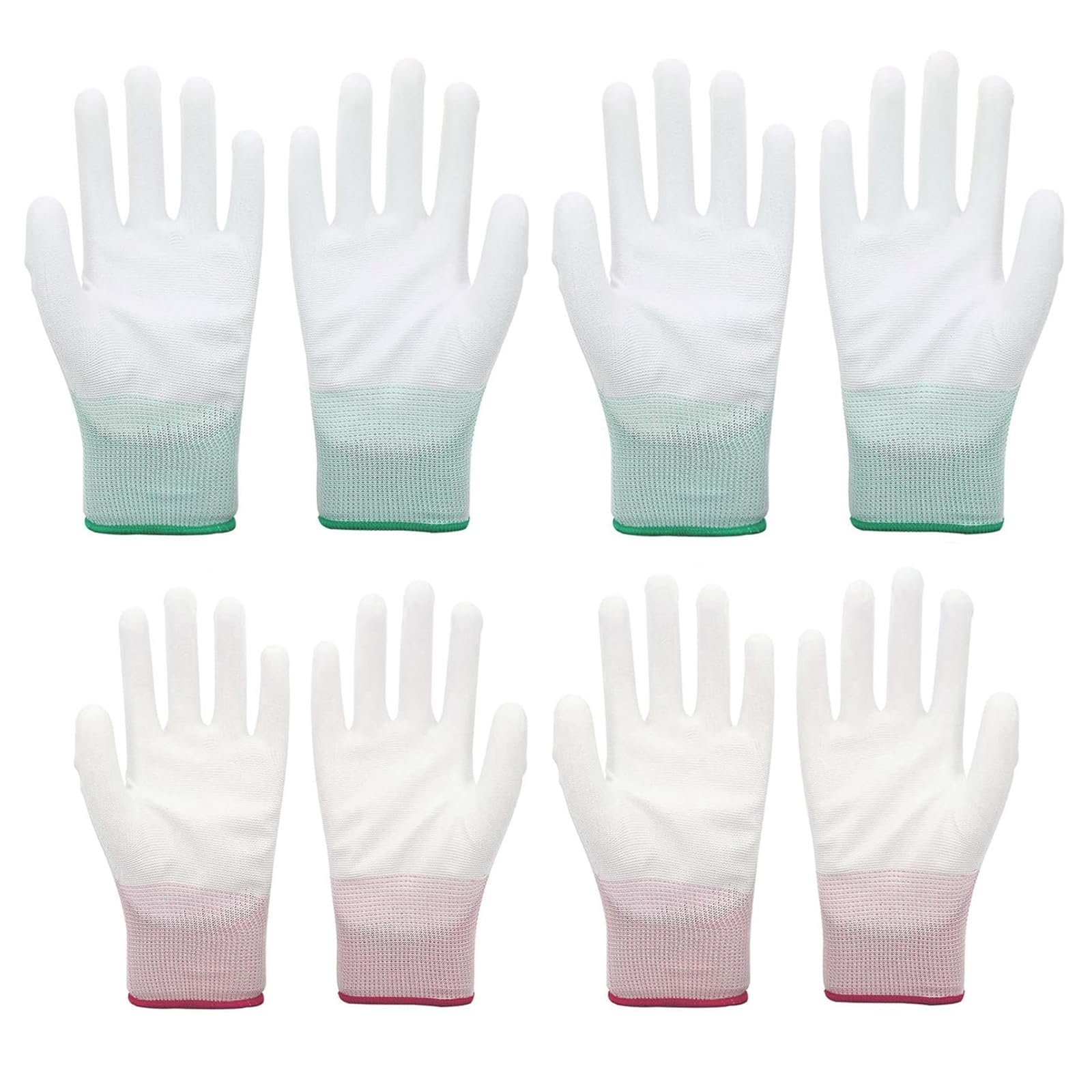 4 Pairs Heat Resistant Gloves for Hair Styling, Heat Protection Proof Gloves for Hair Styling, Heat Blocking for Curling, Flat Iron and Curling Wand, Pink & Green