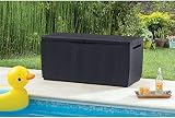 Keter Capri Grey Outdoor Storage Box 123cm Garden Seat Rattan Look 305L view 7