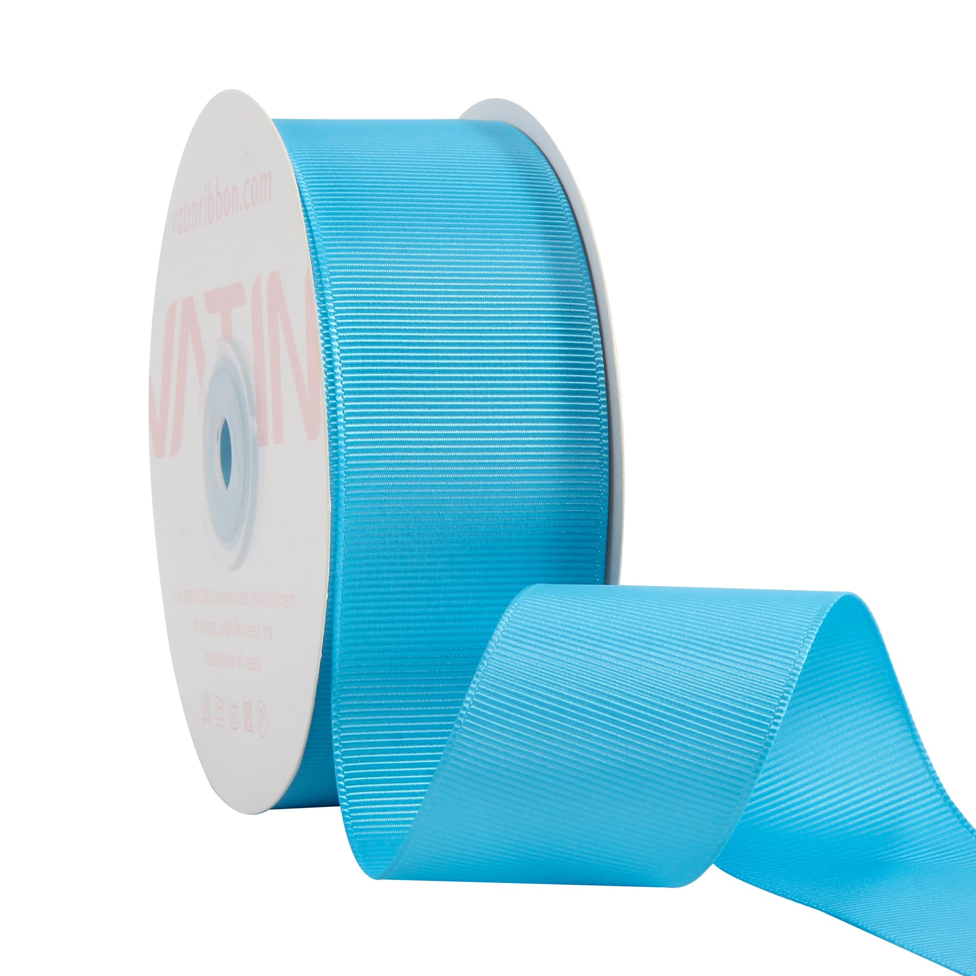VATIN 38 mm Solid Turquoise Grosgrain Ribbon Spool -23 Metres, Great for Sewing, Gift Wrapping, Hair Bows, Flower Arranging, Home Decorating