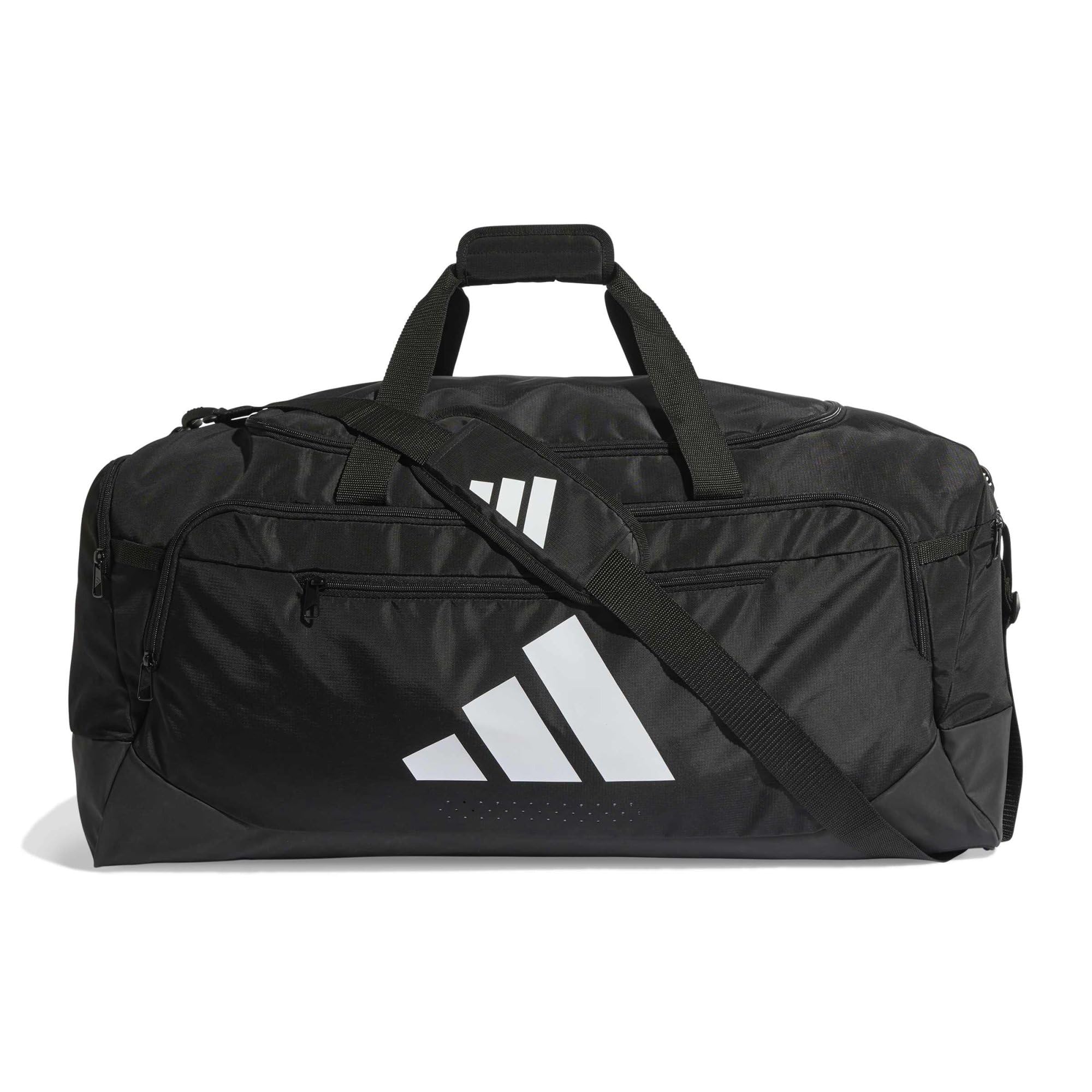adidas Unisex Training Defender Duffle Bag Large, Black/White, One Size