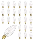 Konictom 25 Pack Candle Light Bulbs,Crystal Clear