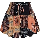 SOLY HUX Women's Plus Size Wide Leg Boho Flowy Shorts Summer High Waisted Shirred Shorts