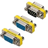 Cyberguys! DB9 Adapter 3-Pack, RS232 Serial Gender Changer Set | Female to Female, Male to Male, Male to Female, DB9 Serial Port Connector Adapters for PC, Modem, POS, Router, Printer