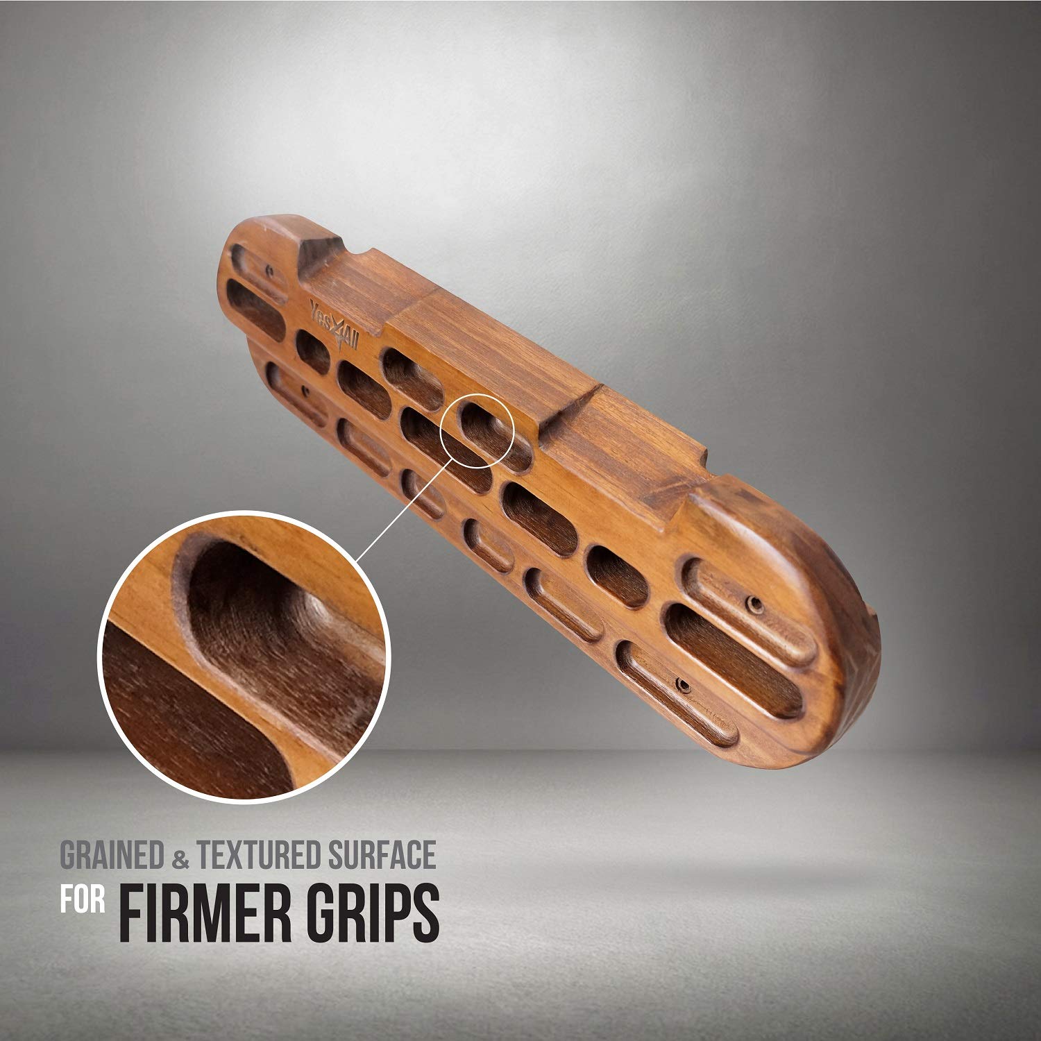 Yes4All Wooden Hang Board/Climbing Board for Doorway - Hand Strengthener Equipment for Training Finger, Grip and Pull Up