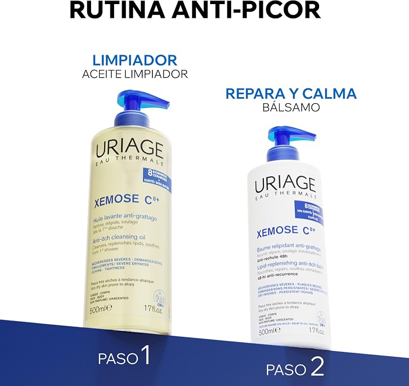 Xemose C8+ Gel de Ducha Para Piel Seca, Con Tendencia Atópica - Calma Para un Confort Duradero - Gel en Aceite Espumoso, Suave y Nutritivo - Cara y Cuerpo - Sin Perfume y Jabón - pH Fisiológico — foto 6 de 8