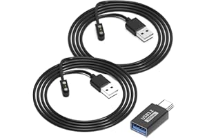 Msvueioe Compatible for ROHS Smart Watch Charger, 2-Pack [Model A + Model B, One fit] 2.8mm 2 Pin Magnetic USB Charging Cable