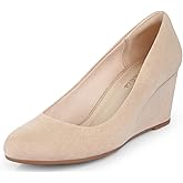 Ankis Closed Toe Wedges for Women, Black Nude Gold Silver Wedges Heels for Women Comfortable Medium Heel Wedges Work Pumps Shoes for Dressy Spring Fall - 2.5Inch