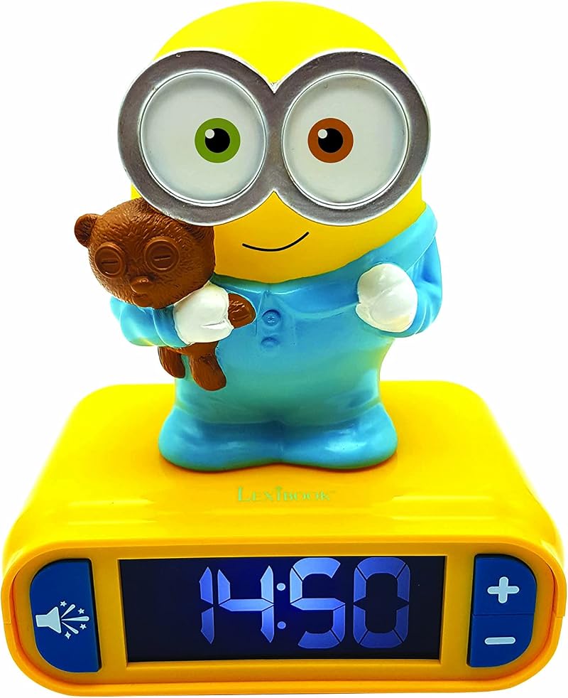 Lexibook Despicable Me Bob Nightlight Alarm Clock Sounds LCD Backlit
