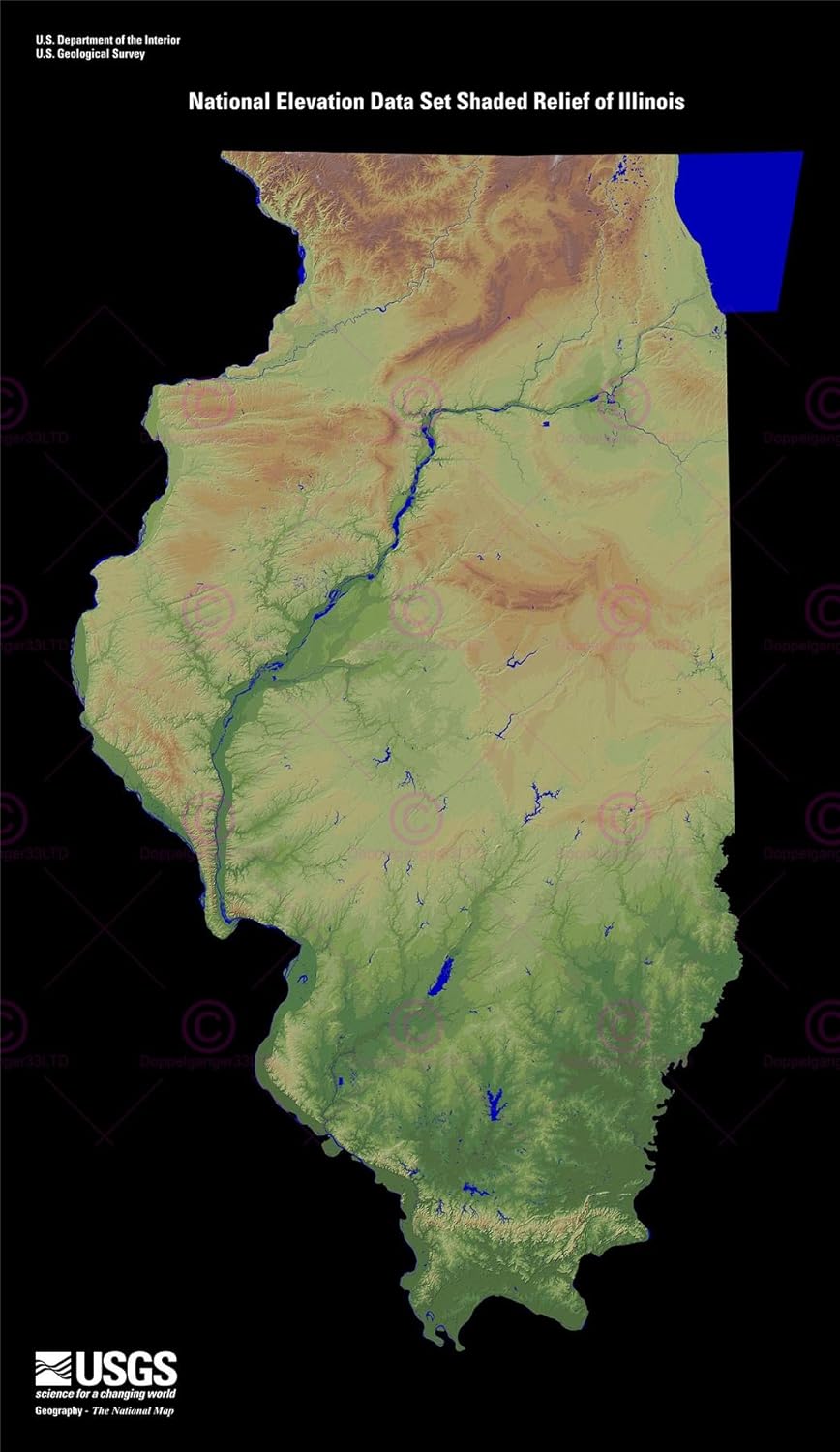 Doppelganger33LTD MAP Satellite Topography US State