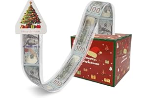 FERGONO Money Box for Cash Gift Pull, Merry Christmas Money Gift Box Surprise Gift Box Pull Money Box Money Holder for Cash with Pull Out Merry Christmas Surprise Set for Friend Family Women Men