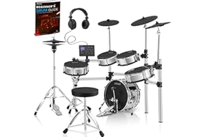 AKLOT Acoustic-Style Electric Drum Set: Independent 16’’ Wooden Bass Drum and 12’’ Snare, Triple-Zone Ride Cymbal, Standalone Hi-Hat, Full Mesh Pads, 460 Sounds, USB MIDI, Throne, Sticks (B-CORE543)