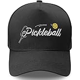 E-Profina Pickleball Hat, Pickleball Gifts Accessories, Adjustable Embroidered Baseball Cap for Men or Women Black