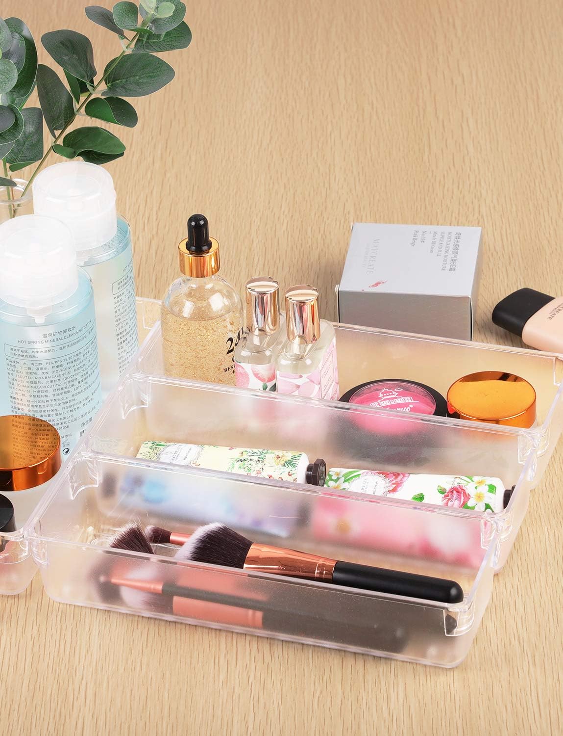 Kootek 9 Pack Desk Drawer Organizer Trays, Large Capacity Kitchen Drawer Organizers Bathroom Plastic Bins Utensils Silverware Cutlery Tray Dividers for Dresser Cosmetic Office Accessories Makeup Tools: Home & Kitchen