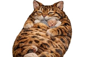 Cat Sleeping Bag for Humans,Adorable Cats Envelopes Sleeping Bag,Cat-Shaped Plush Sleeping Bag, Washable Cats Sleep Bags for 