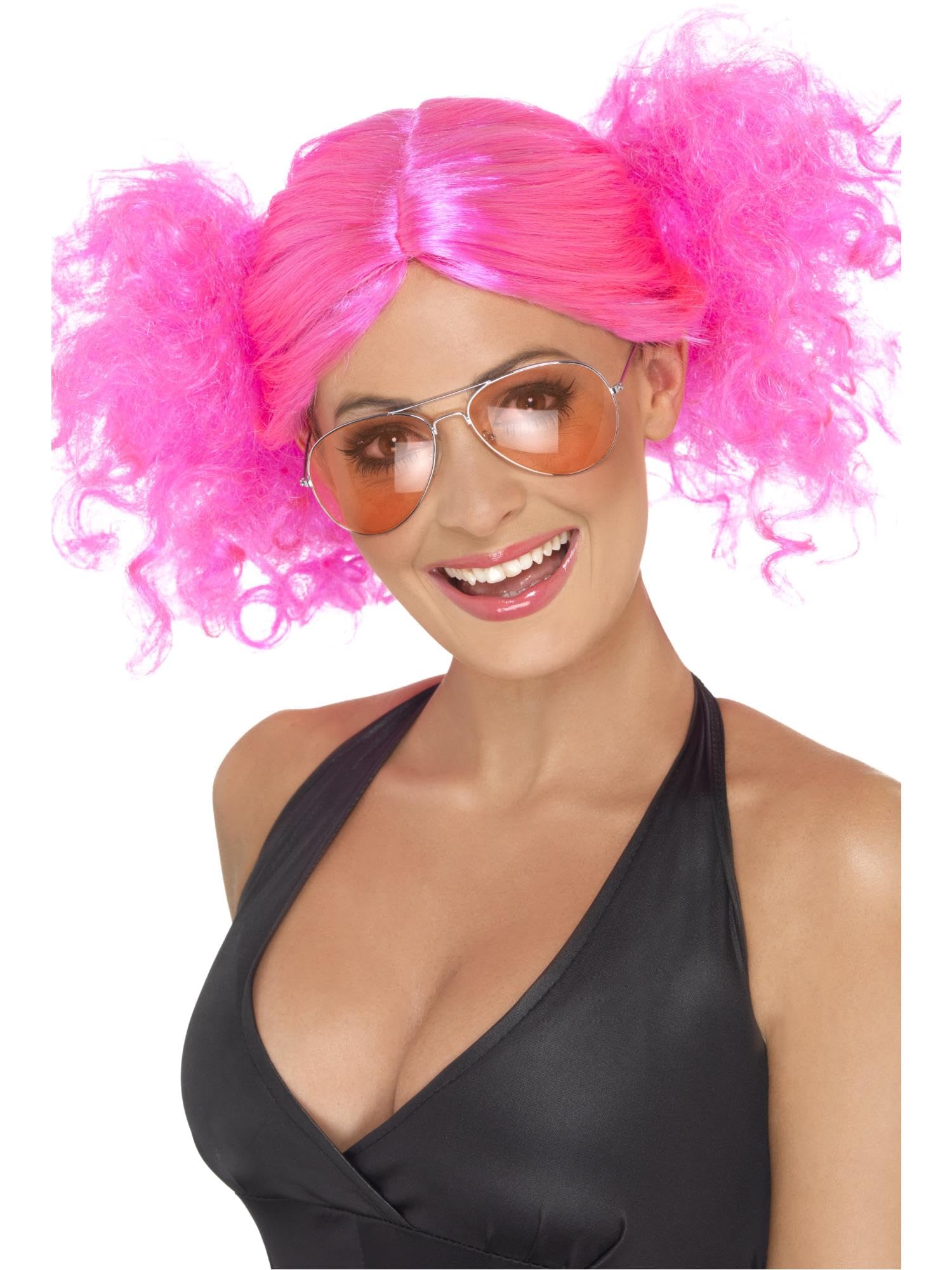 Smiffys Womens/Ladies 80s Bunches Wig (One Size) (Pink)