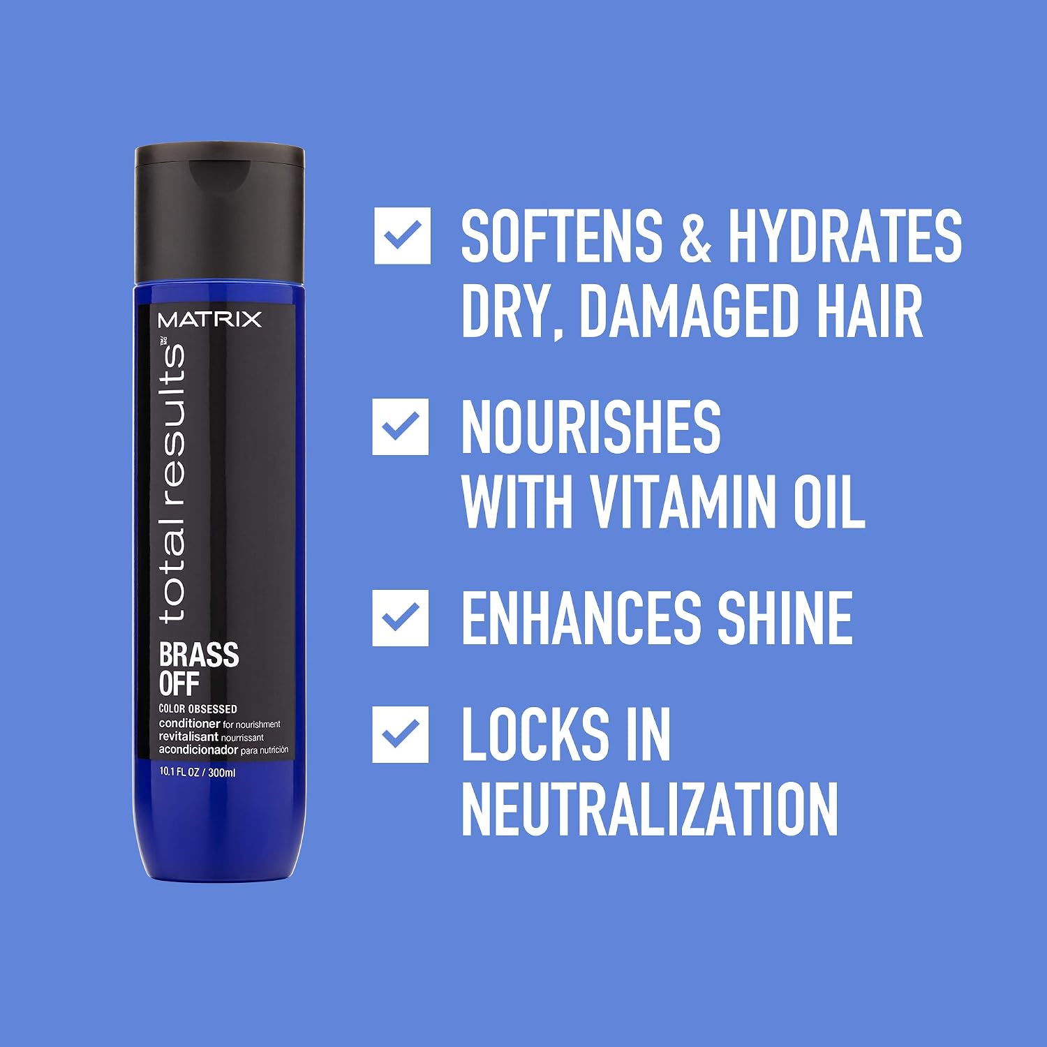 Matrix Total Results Brass Off CONDITIONER For Neutralizing Brassy Tones And Enhancing Blonde Hair 300ml - Image 4