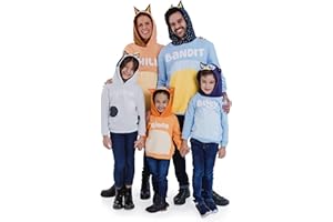 Bluey Bingo Dad Mom Fleece Matching Family Cosplay Pullover Hoodie Infant to Little Kid