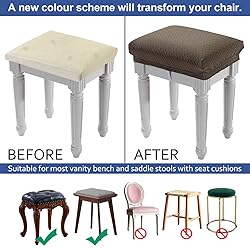 BUYUE Luxury Vanity Bench Stool Cover, (15"- 20") L