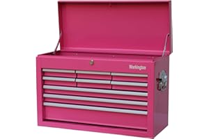 Workington Portable Metal Tool Chest with 9 Drawers, 24" 9-Drawer Tool Chest Cabinet with Ball Bearing Drawer Slides, Steel T