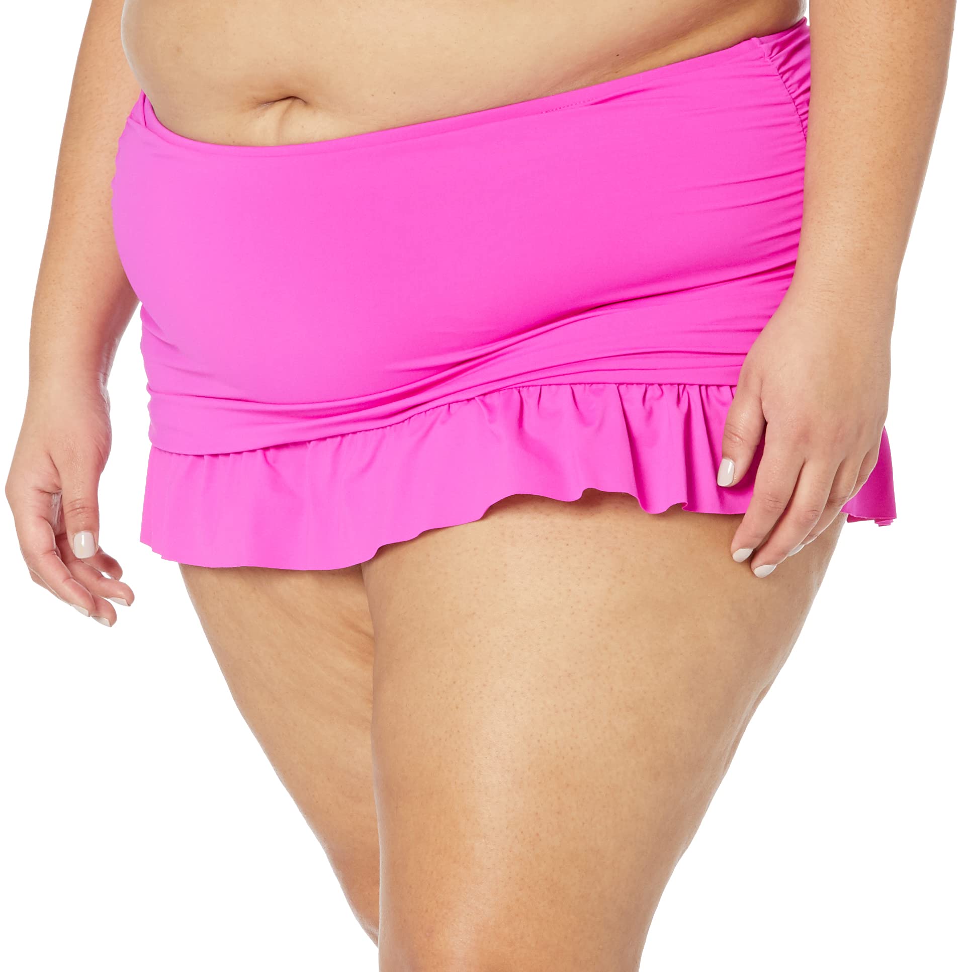 La Blanca Women's Island Goddess Skirted Ruffle Hipster Bikini Swimsuit Bottom, Orchid, 18W Image