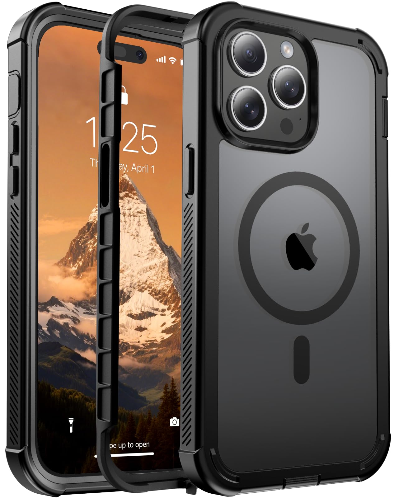 Photo 1 of jaroco Magnetic for iPhone 14 Pro Case, [Compatible with MagSafe][Military Grade Drop Protection][Heavy Duty Protection][Non-Slip][Shockproof] 2-Layer Durable Bumper Phone Case 6.1''-Black