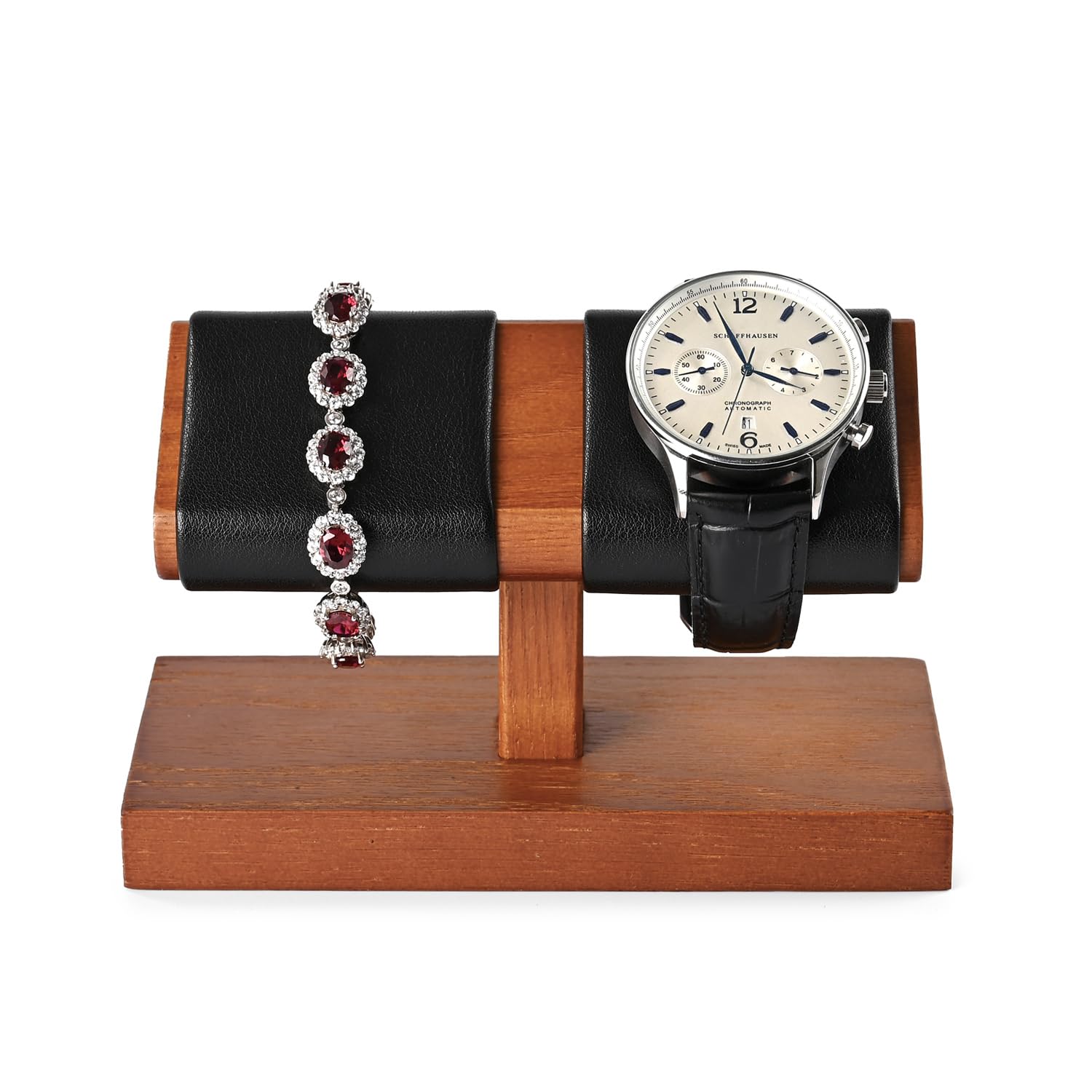 Photo 1 of Oirlv Solid Wood Double Watch Display Stand Watch Bracelet Organizer?Black?