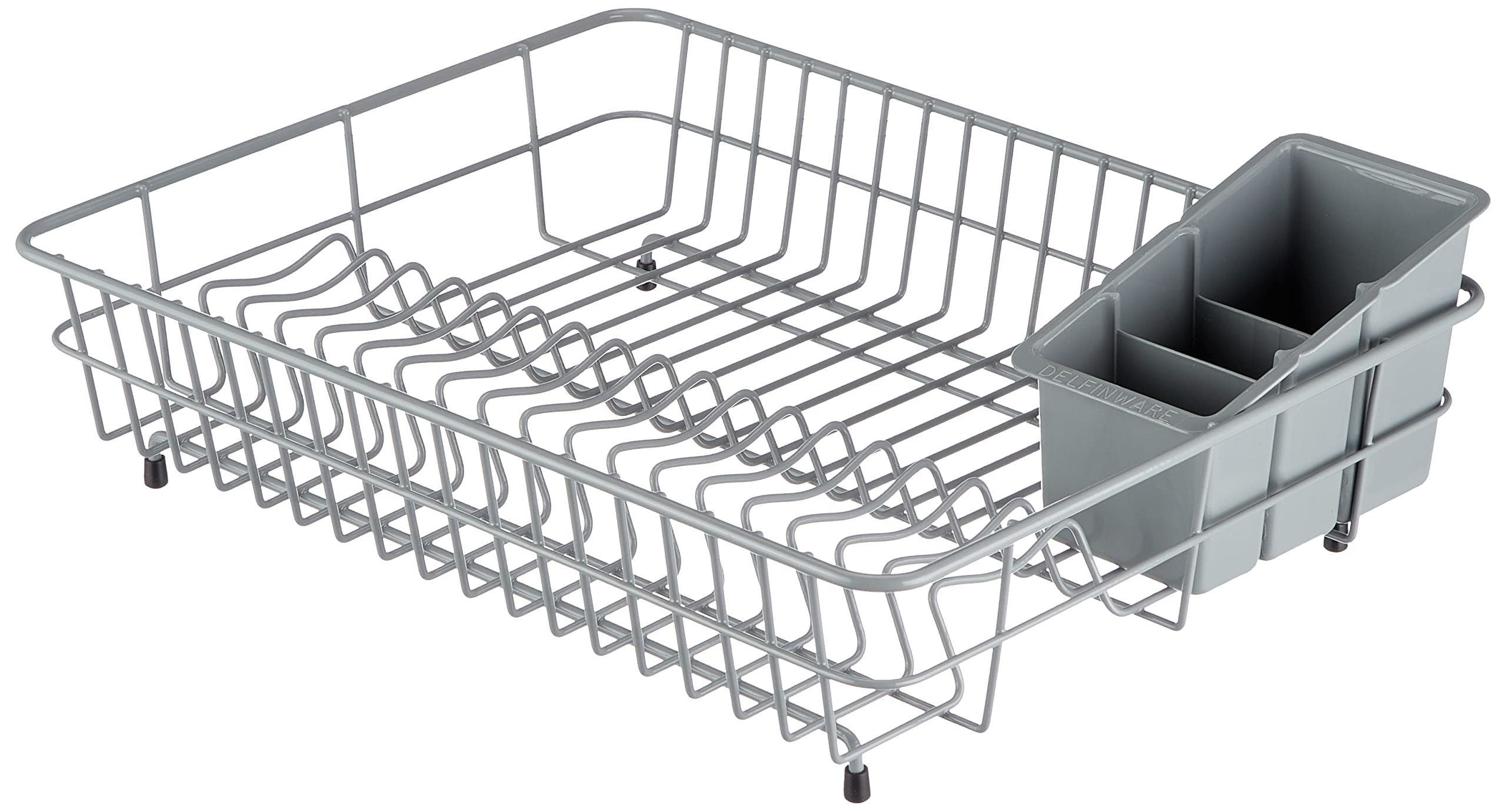 Delfinware 2100 GRY Dish Drainer, Metal, Grey, 48.5 x 38 x 12 cm