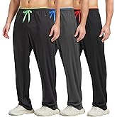E-SURPA Men's Athletic Pant with Pockets Open Bottom Sweatpants for Men Workout, Exercise, Running