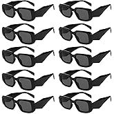 VZZNN 10 Pack of Sunglasses Womens,100% UV400 Protection Trendy Retro Square Glasses,Aesthetic Vintage Eyewear Sunglasses Set