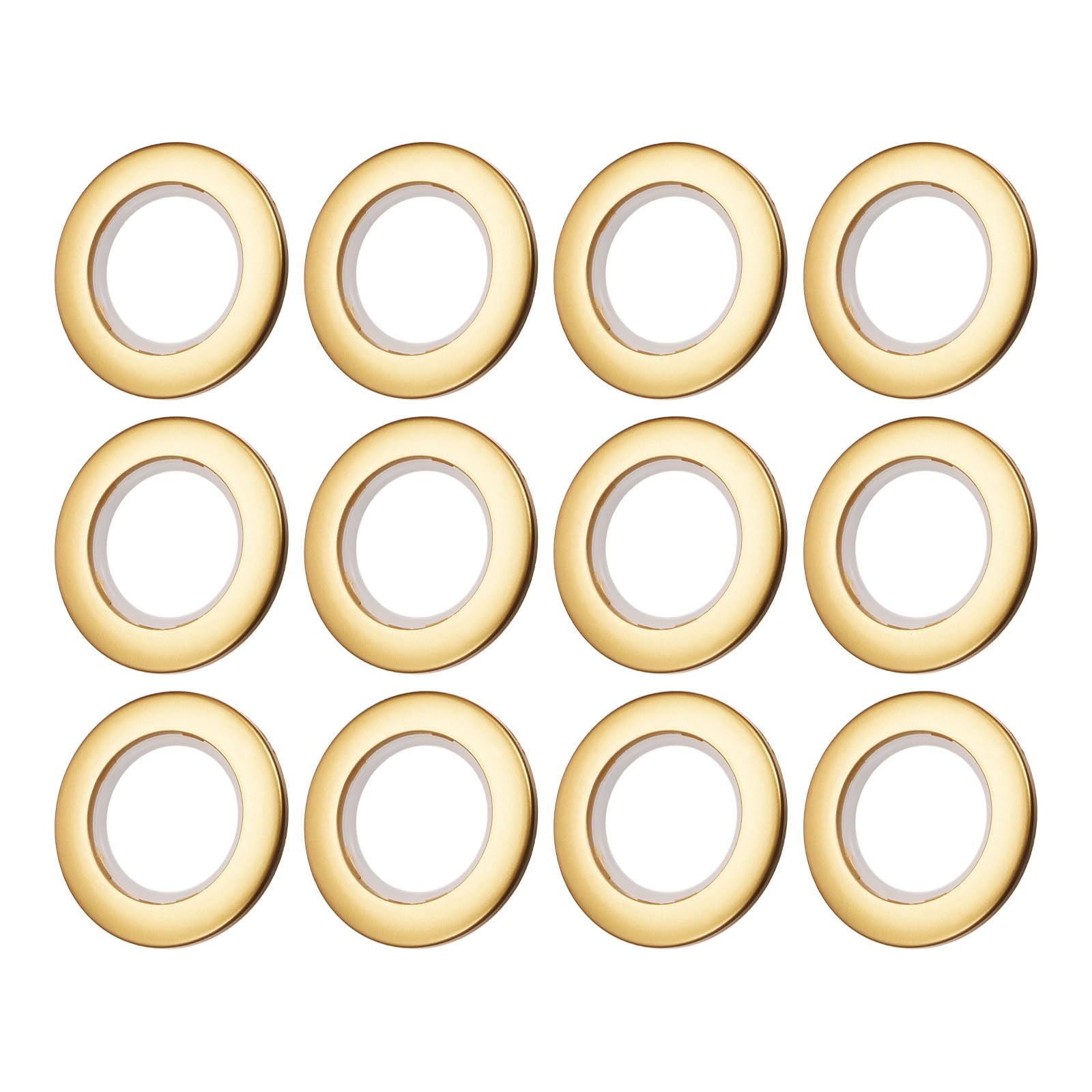 DTGN 1-2/3 Inch Inner Diameter Curtain Grommets - 12Pack - Good for Curtain - Reusable DIY Sliding Grommets - Sub Golden