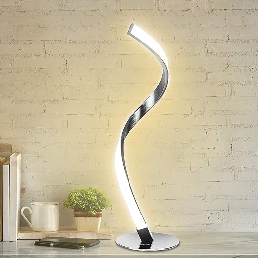 LED Spiral Table Lamp Dimmable for Bedrooms Living Rooms