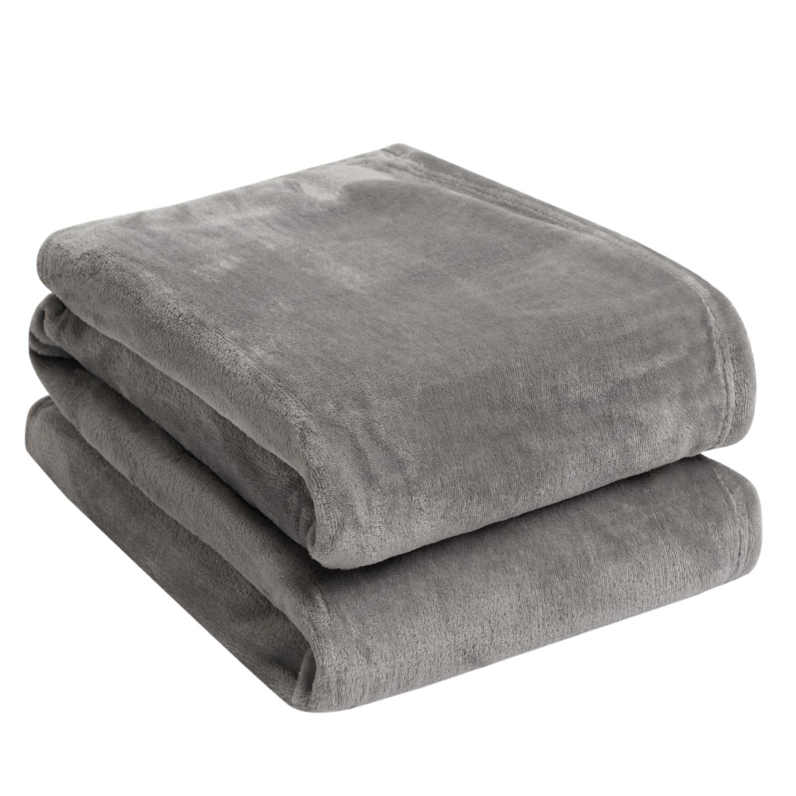 Brentfords Throw Blanket for Bed, Super Soft Cosy Warm Throws for Sofas Large Flannel Fleece Blanket Lightweight Fluffy Single Bed Throw, Slate Grey - 120 x 150cm