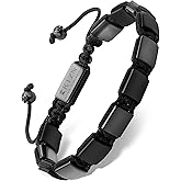 RTZN® Black Onyx Bracelet for Men – Premium Artisan Handcrafted Authentic Matte Black Beaded Bracelet for Men – 8MM Adjustable Mens Beaded Bracelets