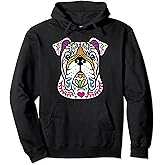 English Bulldog - Day Of The Dead Sugar Skull Dog Gift Pullover Hoodie