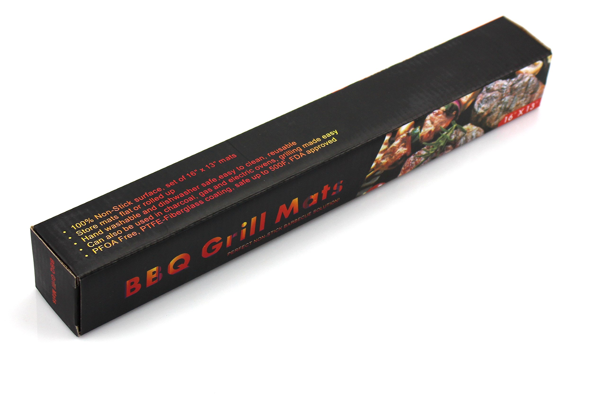 Grill Mat-100% Non-stick BBQ Grill Mats,FDA approved and PFOA Free,Works Perfect on Gas,Charcoal, Electric Grill and More - 15.75 x 13 Inches-3pcs one pack