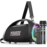 YEAHBOX Sonic Boom Max K, 200W RMS / 300W Peak Bluetooth Speaker, TriFonic Pro True 3-Way HiFi, PulseBass X Oval Woofer, (Dual Wireless Mics + Remote Reverb), Smart App EQ