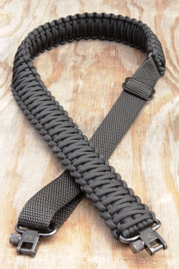 dgfweg Rifle Gun Slings handmade with 550 Paracord with swivels, adjustable (ALL Black)