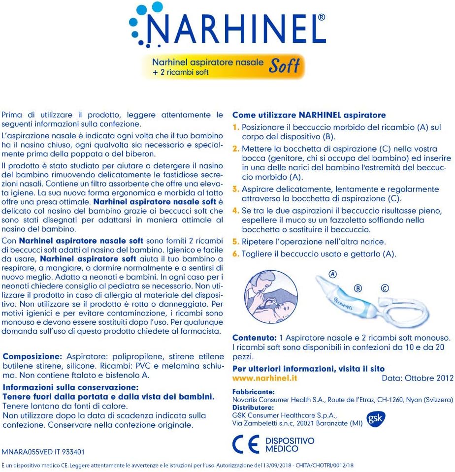 Narhinel Nasal Aspirator and Soft Spare Parts - 70 g, Azure, 70 g (Pack of 1) - Image 4