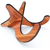 LALAOKS Wooden Ukulele Violin Stand Foldable Sapele X-1Pair | Wood X-Frame Stand: Foldable, Anti-Slip EVA Pad, Fits Ukulele Violin Mandolin, Decorative &amp; Portable For All Scenes