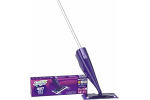 Swiffer Wet Jet Mop, Floor Cleaner for Mopping Wood, Laminate, Tile in Home, Bathroom, Kitchen, All Purpose Multi-Surface Cleaning Set includes 1 Spray Mop, 5 Pads Refill, 1 Fresh Scent Solution