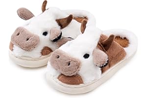 WENPOUTR Cow Slippers Toddler Slippers Kids Slippers Boys Girls Soft Non-Slip slippers Memory Foam Toddler House Shoes Kawaii Bedroom Pillow Cloud Slippers for kids