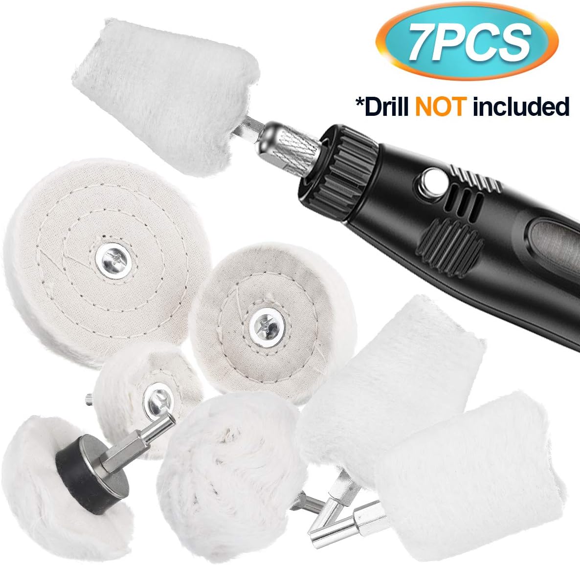 SAFETYON Polishing Wheel for Drill7 Pack, Buffing Wheel