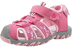 Apakowa Kids Girls Soft Sole Closed Toe Sandals Summer Shoes with Arch Support (Toddler/Little Kid)