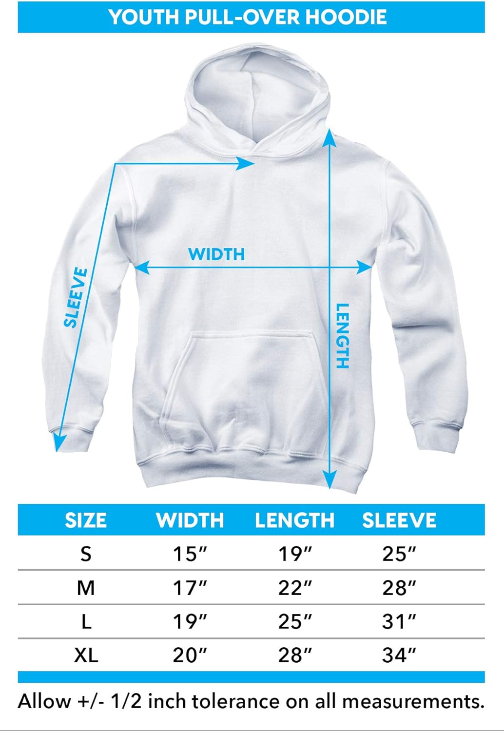 for Hoodie PullOver Youth Unisex Logo Worm NASA Trevco