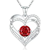 CDE Valentine's Day Gift Forever Love Heart Necklaces for Women, Wedding Anniversary, Birthday Mothers Christmas Day Gifts for Mom, Mother, Wife, S925 Silver Jewelry with Birthstone Pendant